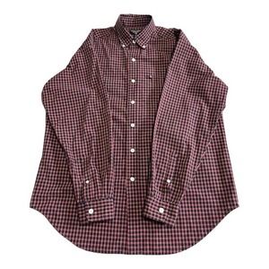 Ralph Lauren Black and Red Plaid Cotton Button Down Size M